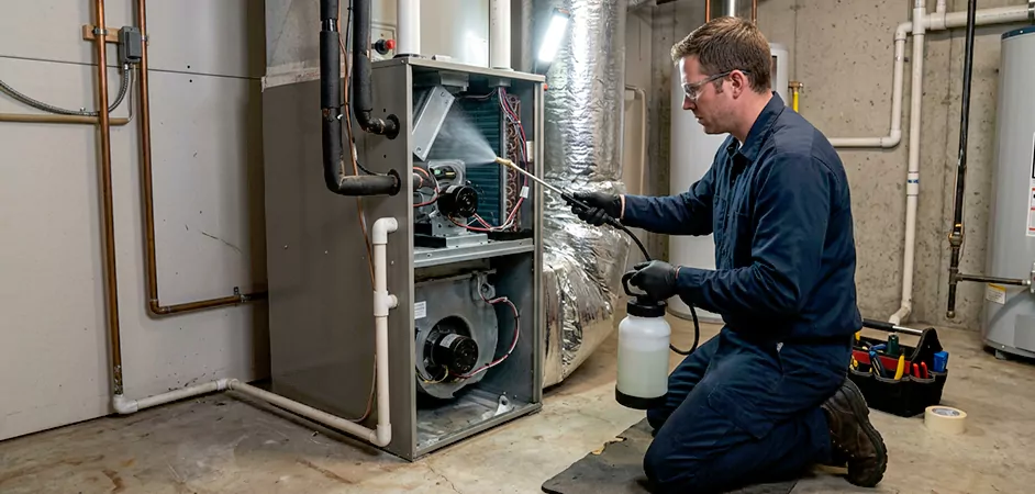 Air Handler Antimicrobial Treatment in Temple