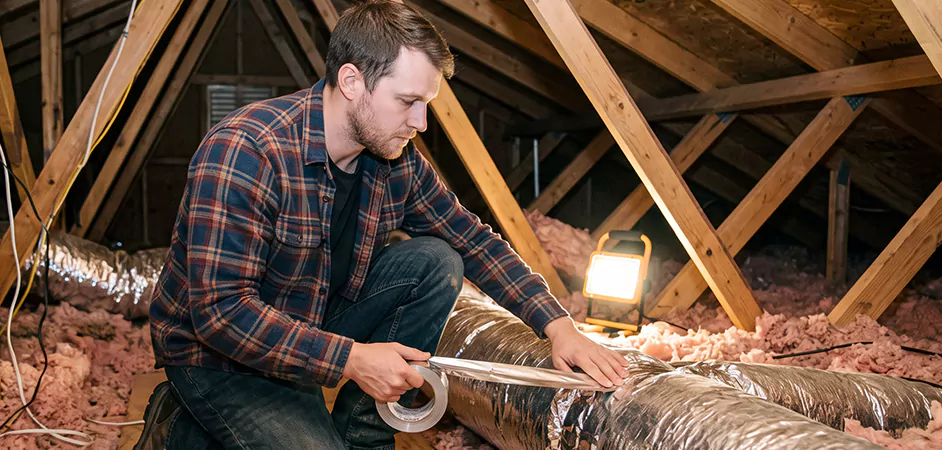Attic Duct Sealing and Insulation in Temple